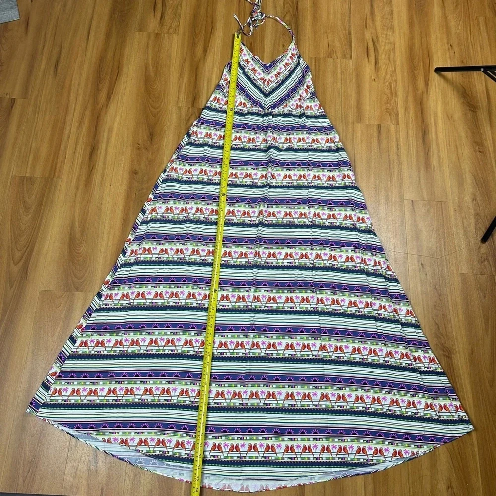 Mara Hoffman Swim Boho Tropical Maxi Dress S Parrot Print Resort Cover‎ Up